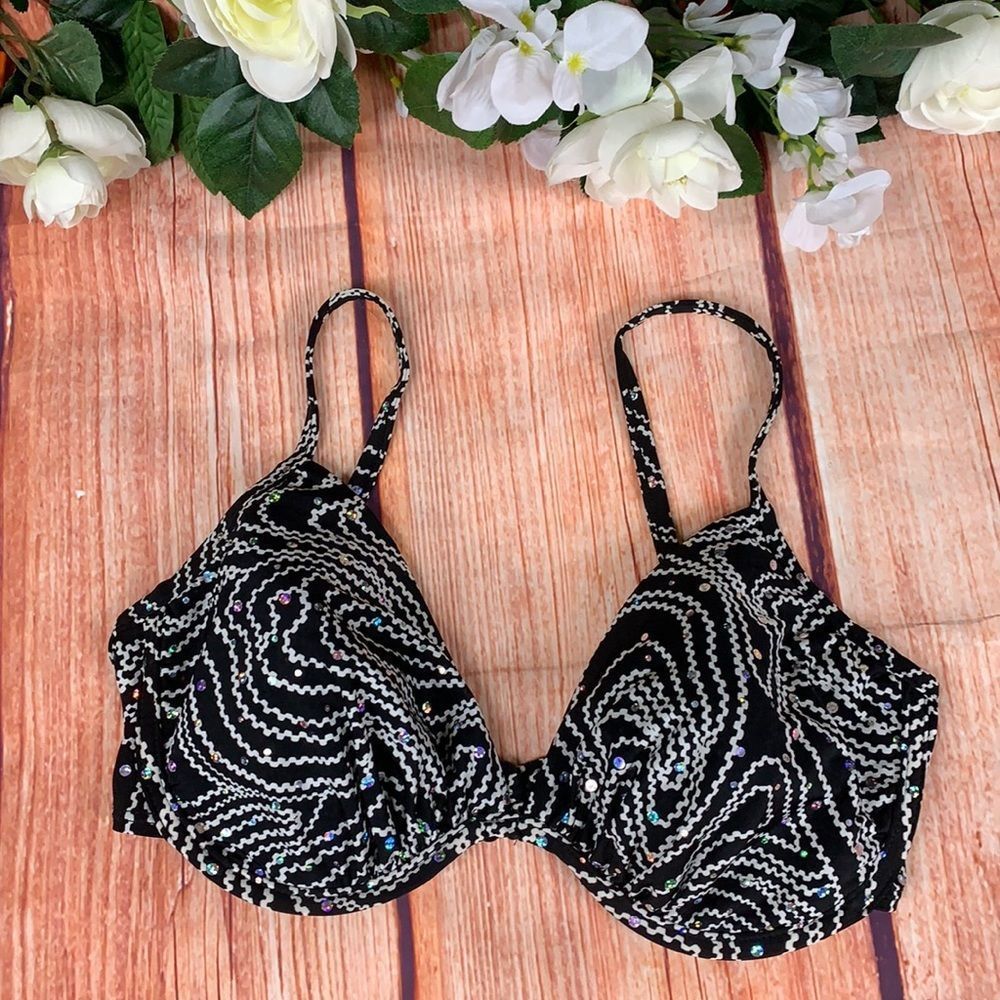 Sexy Zebra Sparkle Swimsuit Beach Bikini Top Ac52